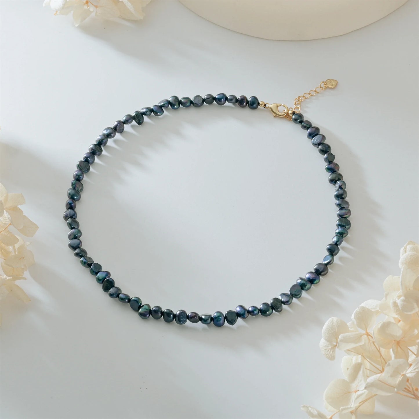 Real Natural Baroque Freshwater Pearl Choker Necklace for Women