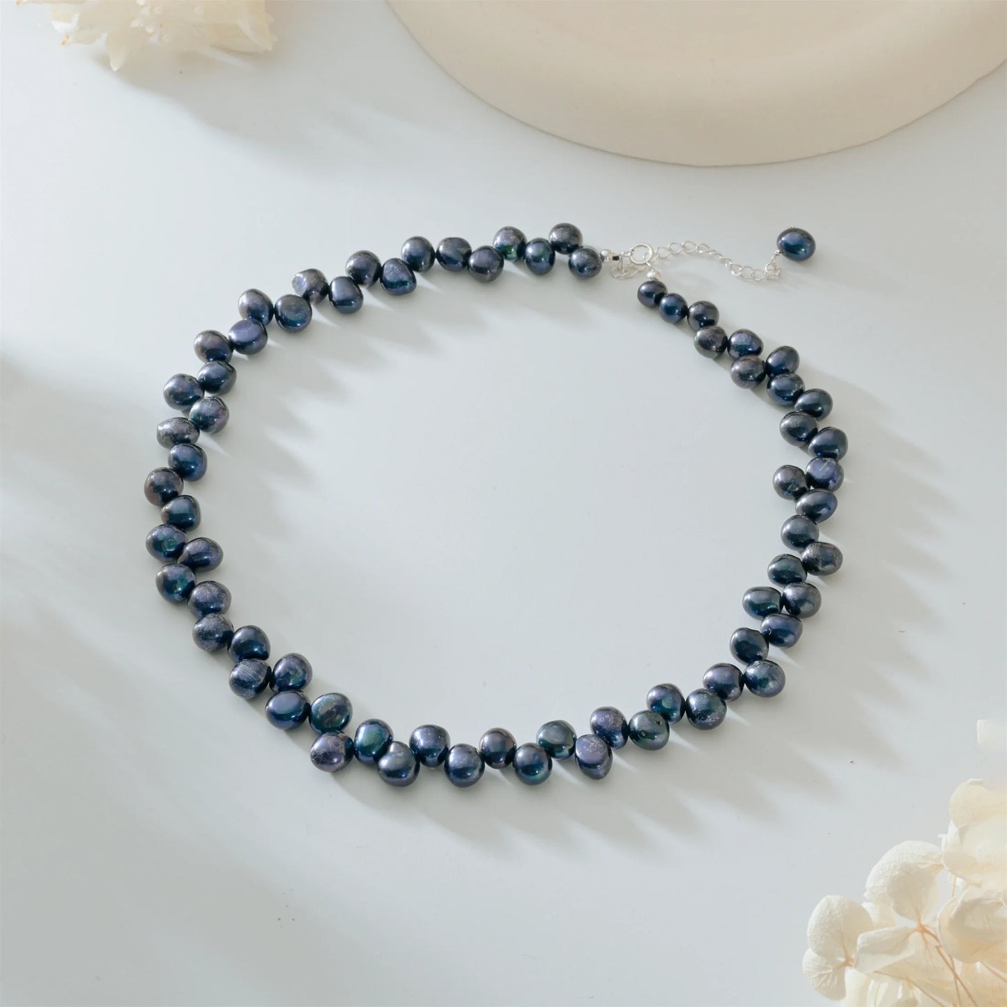 Real Natural Baroque Freshwater Pearl Choker Necklace for Women