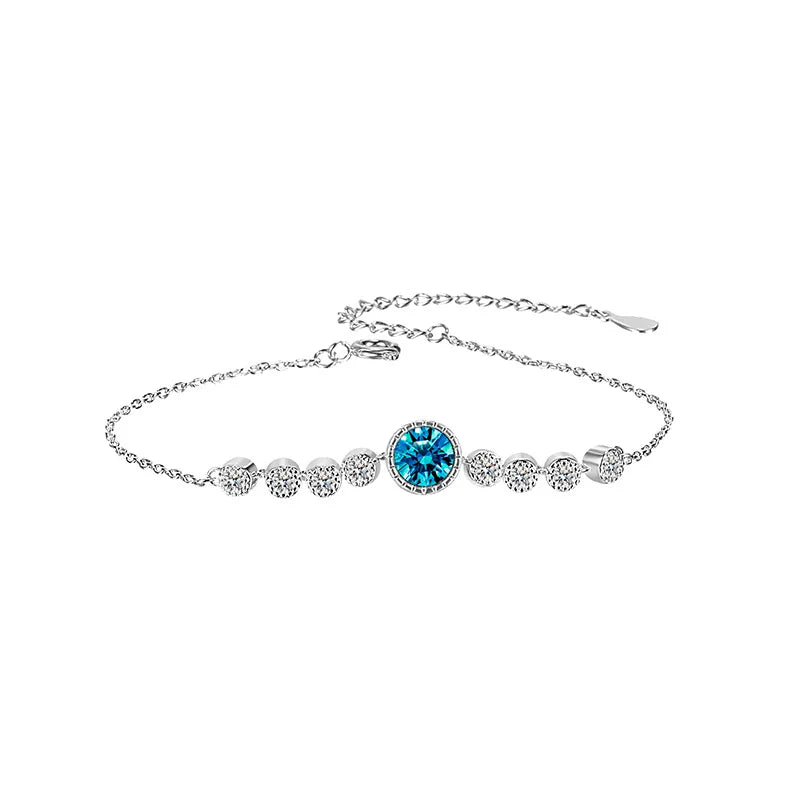 925 silver zircon charm bracelet