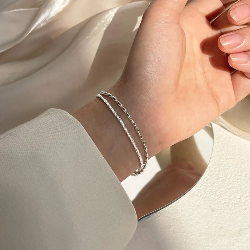 925 Sterling Silver Chain Bracelet – Trendy & Adjustable