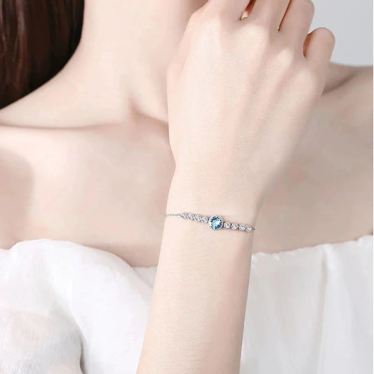 925 silver zircon charm bracelet