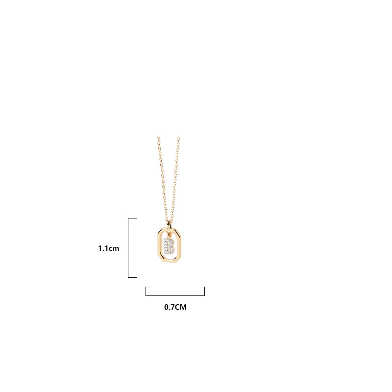 New 925 Sterling Silver Alphabet Necklace Initial Choker A-Z Letters Collarbone Chain