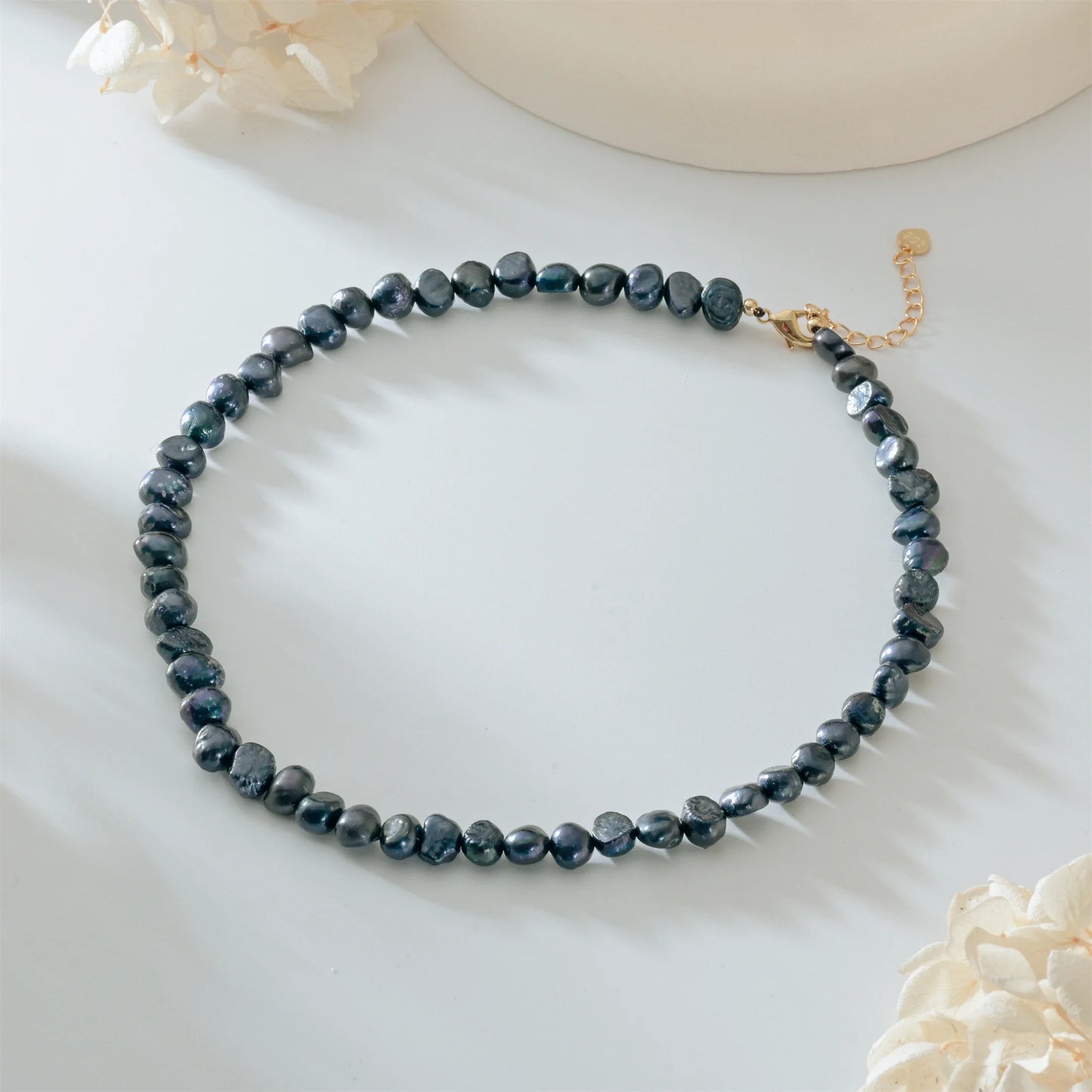 Real Natural Baroque Freshwater Pearl Choker Necklace for Women