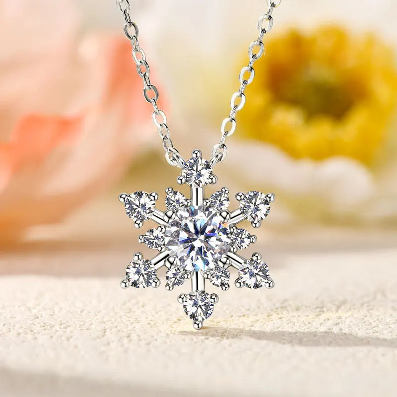 1.72 Ct Lab Diamant Snow Flake Pendel Ketting