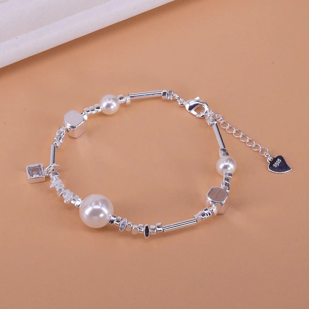 925 Sterling Silver Chain Bracelet – Trendy & Adjustable