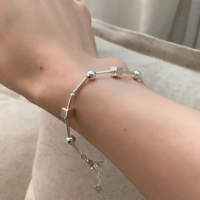 925 Sterling Silver Bead Necklace for Women