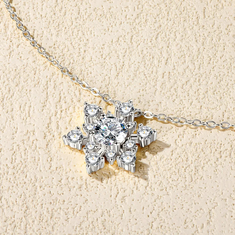 1.72 Ct Lab Diamant Snow Flake Pendel Ketting
