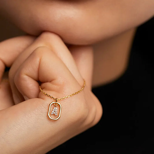 New 925 Sterling Silver Alphabet Necklace Initial Choker A-Z Letters Collarbone Chain