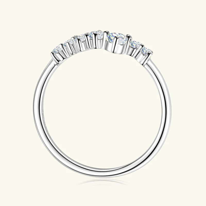 Elegant 14K gold-plated moissanite ring with a sparkling round brilliant center stone in a secure prong setting.