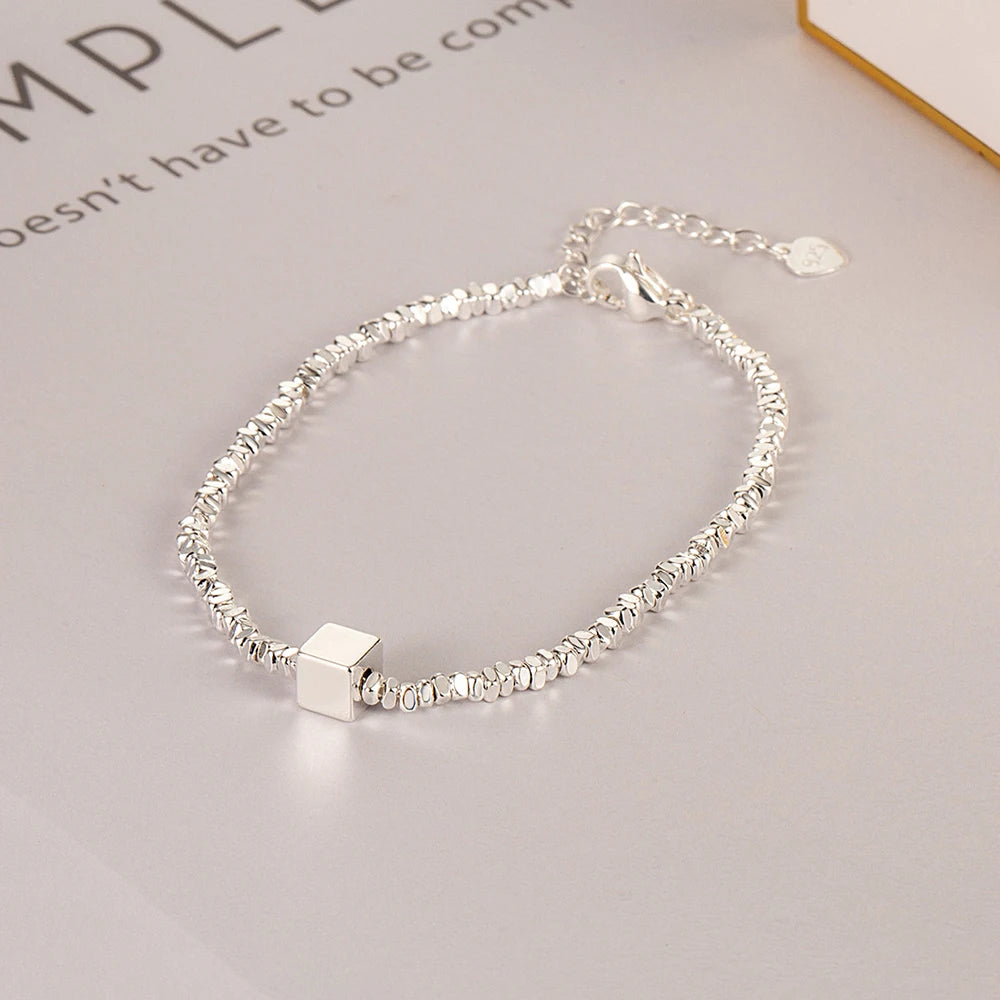 925 Sterling Silver Chain Bracelet – Trendy & Adjustable