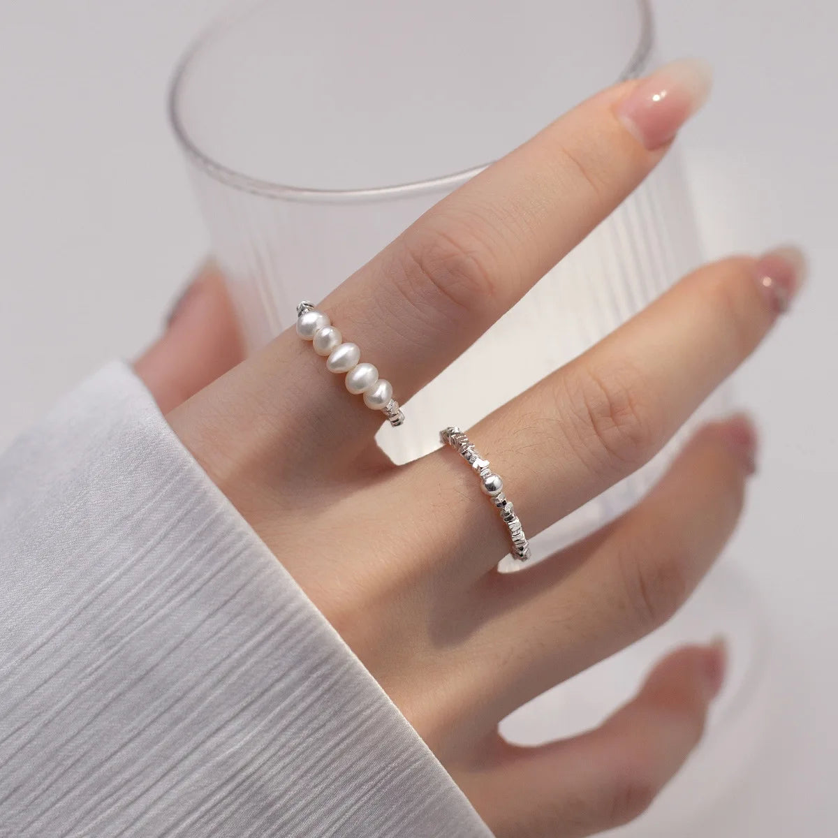 925 Sterling Silver Elegant Pearl Sterling Silver Ring