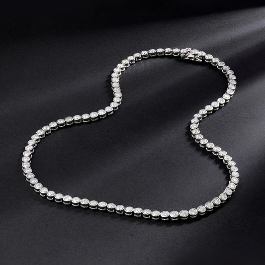 Sparkling full moissanite tennis bracelet in S925 silver with 18K plating, showcasing dazzling 2mm or 3mm stones.