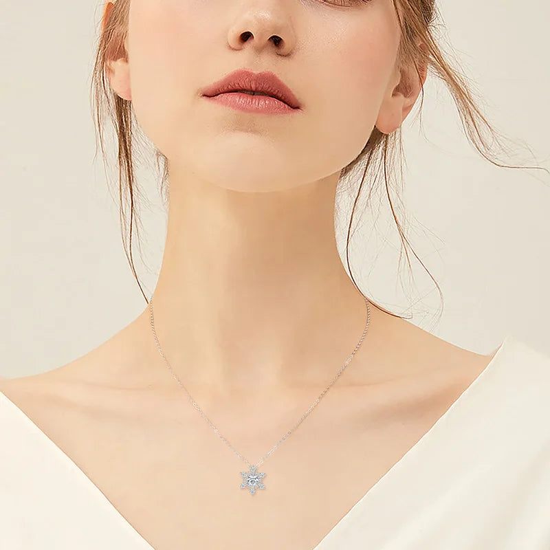 1.72 Ct Lab Diamant Snow Flake Pendel Ketting