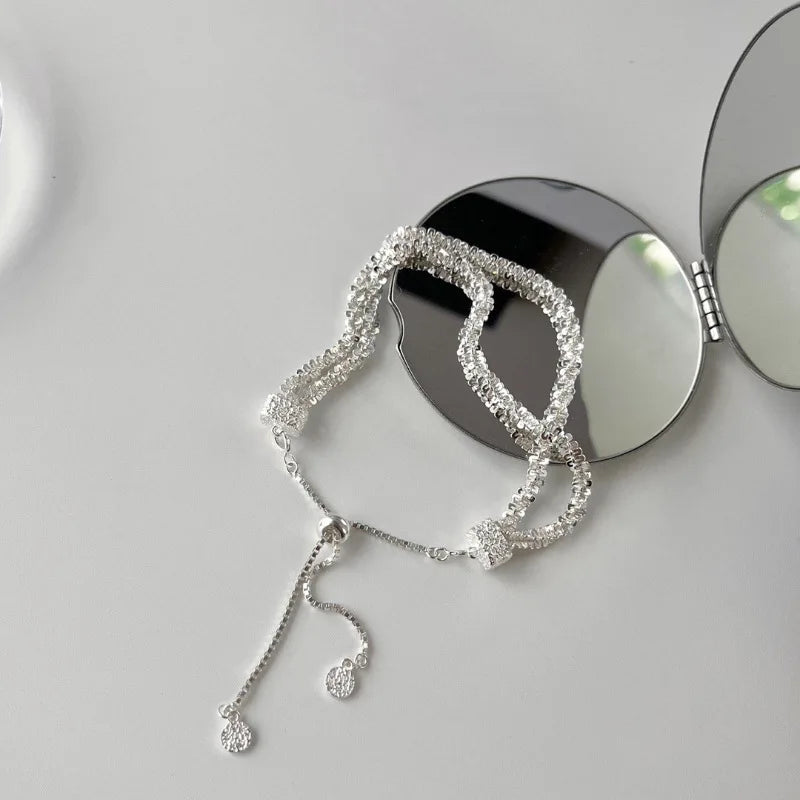 925 Sterling Silver Chain Bracelet – Trendy & Adjustable