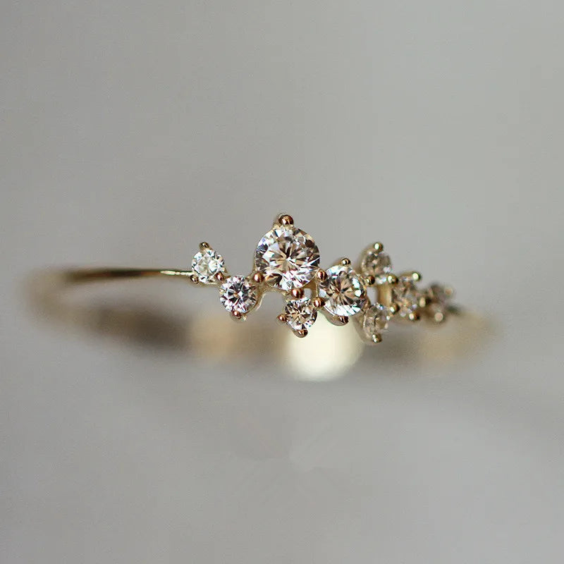 Stunning geometric zircon ring in gold-plated sterling silver, featuring a precision-cut stone in a trendy bezel setting.