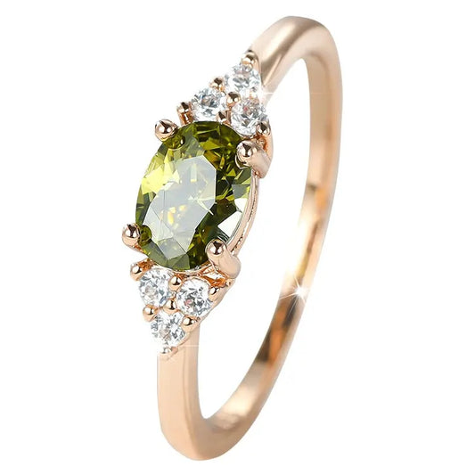 Elegant oval cubic zirconia ring with a prong-set, sparkling stone on a sleek, modern band, perfect for any occasion.