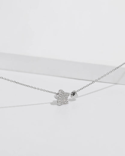 925 Sterling Silver Necklace Sweet Star Heart