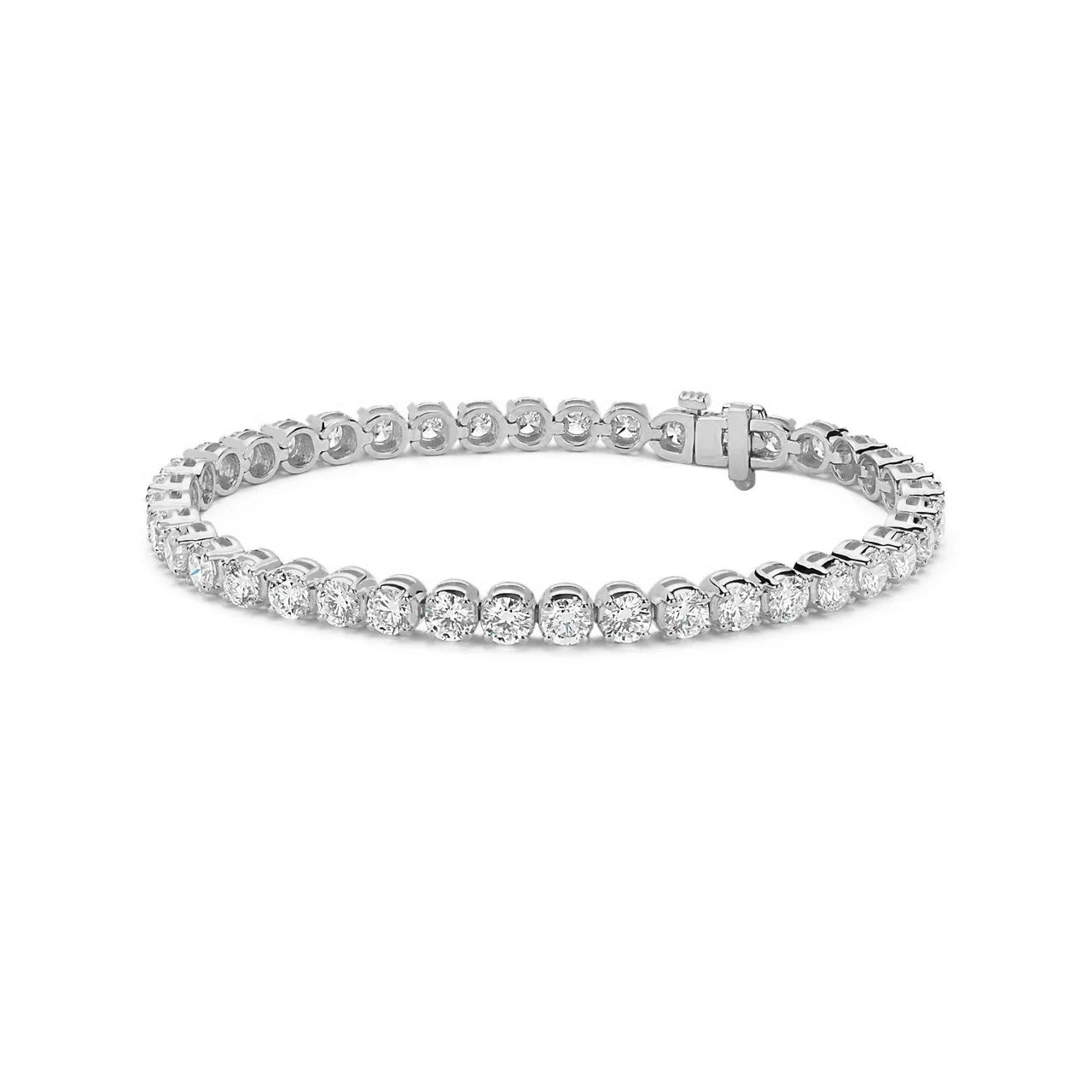 Sparkling full moissanite tennis bracelet in S925 silver with 18K plating, showcasing dazzling 2mm or 3mm bubble diamonds.
