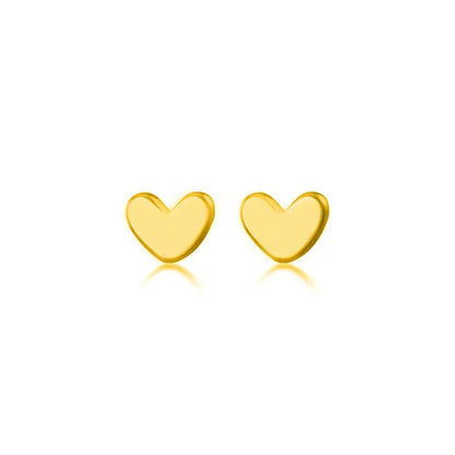 Delicate 925 sterling silver mini heart stud earrings with a chic, minimalist geometric design, perfect for everyday wear.