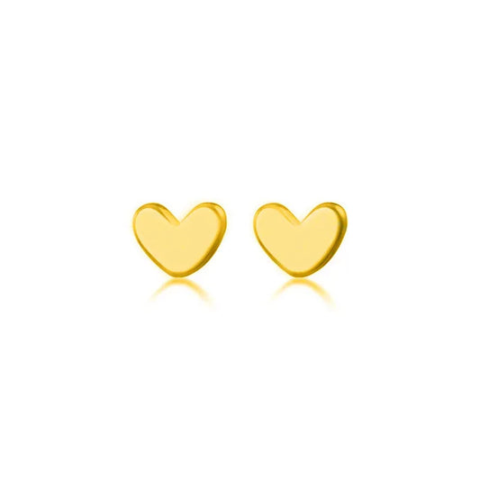 Delicate 925 sterling silver mini heart stud earrings with a chic, minimalist geometric design, perfect for everyday wear.