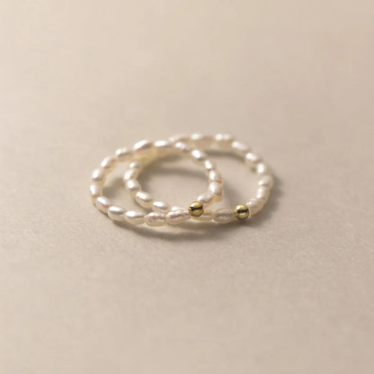 Natural Freshwater Pearls Elastic Ring