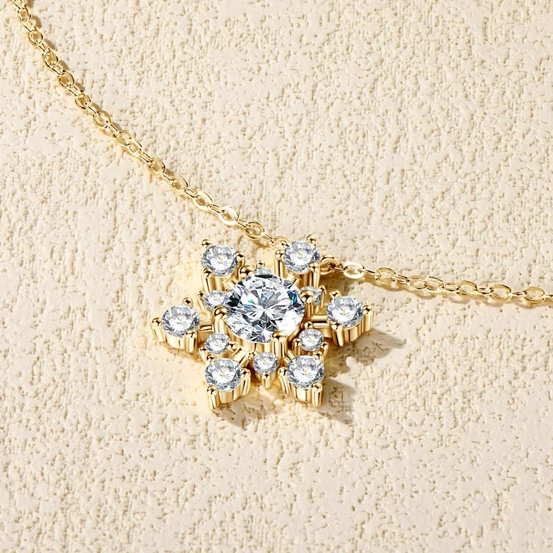 1.72 Ct Lab Diamant Snow Flake Pendel Ketting