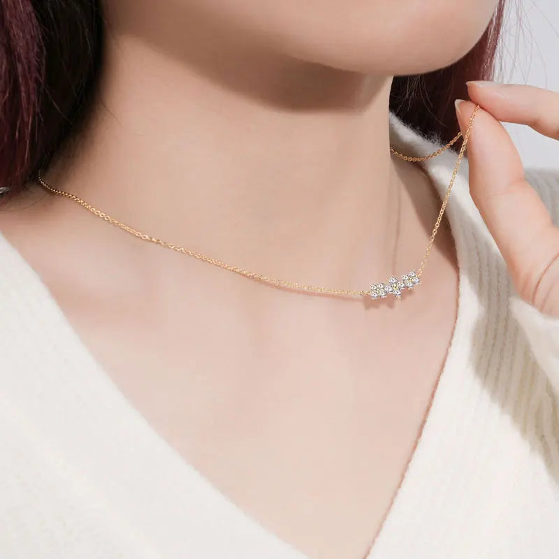 Lucky Clover Moissanite Pendant Necklace