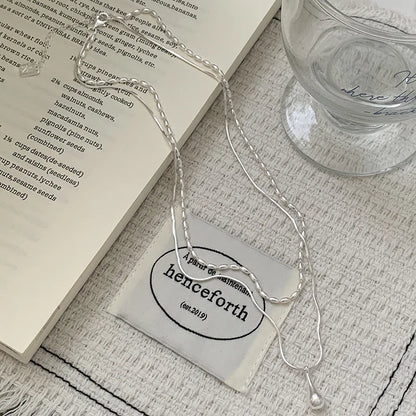 Elegant 925 sterling silver double layer necklace with a delicate, handmade pendant, perfect for everyday or special moments.