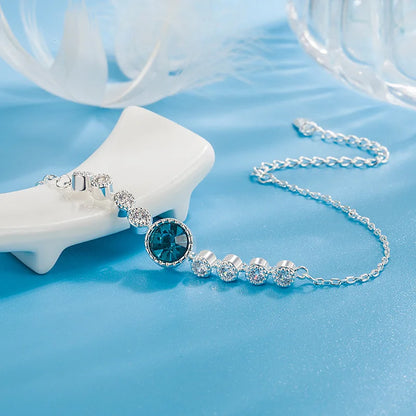 925 silver zircon charm bracelet