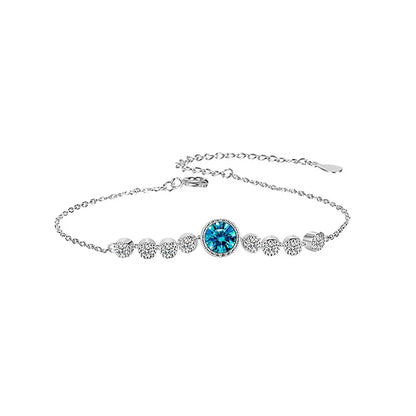925 silver zircon charm bracelet