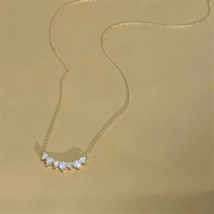 925 Sterling Silver Plated 18K Gold Zircon Necklace
