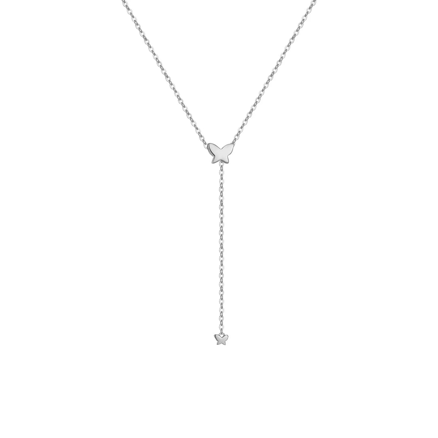 Delicate silver heart pendant necklace with a sparkling zircon center on an adjustable 65cm gold-plated snake chain.
