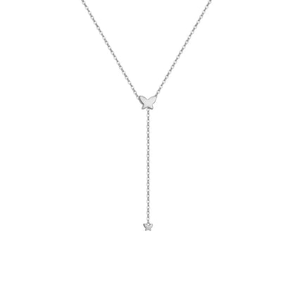 Delicate silver heart pendant necklace with a sparkling zircon center on an adjustable 65cm gold-plated snake chain.
