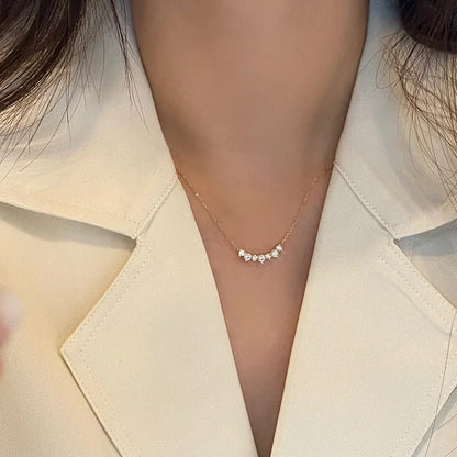 925 Sterling Silver Plated 18K Gold Zircon Necklace