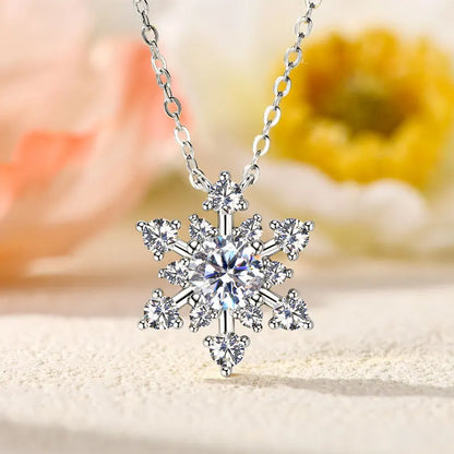 1.72 Ct Lab Diamant Snow Flake Pendel Ketting