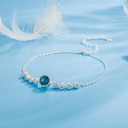 925 silver zircon charm bracelet