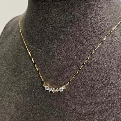 925 Sterling Silver Plated 18K Gold Zircon Necklace