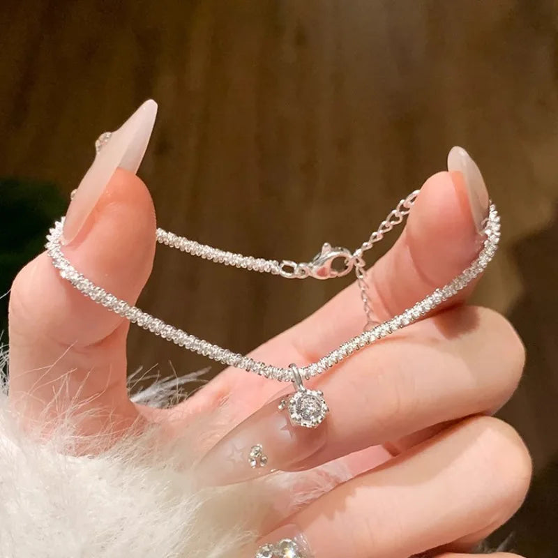 925 Sterling Silver Chain Bracelet – Trendy & Adjustable