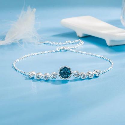 925 silver zircon charm bracelet