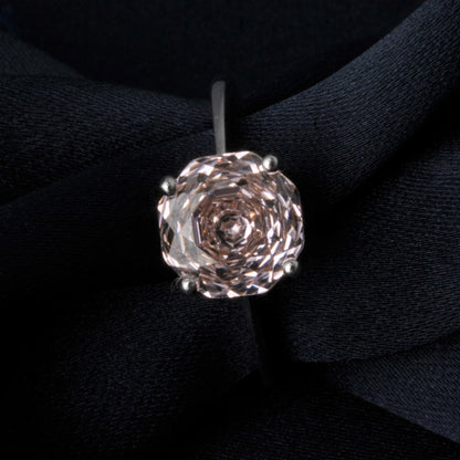 2ct Octagon Rose Cut Morganite Pink Cubic Zirconia Solitaire Ring
