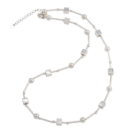 925 Sterling Silver Bead Necklace for Women