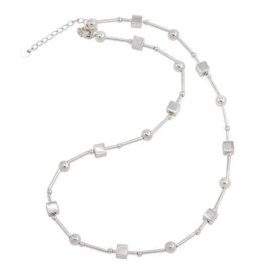925 Sterling Silver Bead Necklace for Women
