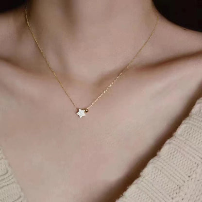 925 Sterling Silver Necklace Sweet Star Heart