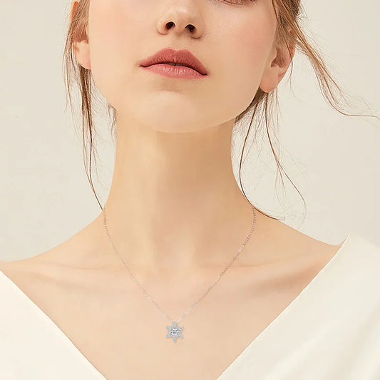 1.72 Ct Lab Diamant Snow Flake Pendel Ketting